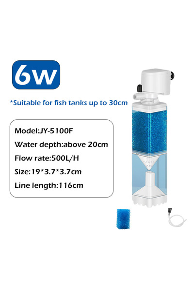 Choice1 مضخة فلتر حوض السمك 6 واط 6 في 1، غاطسة، صامتة، مزودة بمروحة هواء وأك...