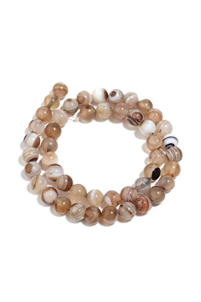 choice2 8mm 1 String 4/6/8/10/12mm Light Brown Striped Agate Beads Natural St...