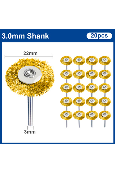 Choice1 20 قطعة من فرش سلكية نحاسية XCAN، 10/20 قطعة، 22 مم، مصنوعة من الفولا...