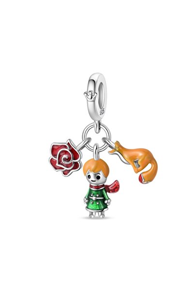 Choice11 PAC1416 Fairy Tale Charms 925 Silver Fox Rabbit Rose Robot Castle Pr...