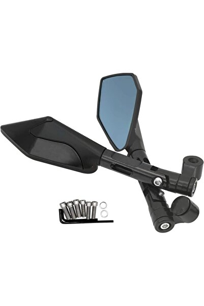 Choice4 مرايا جانبية سوداء للرؤية الخلفية للدراجات النارية، مصنوعة من سبائك ا...