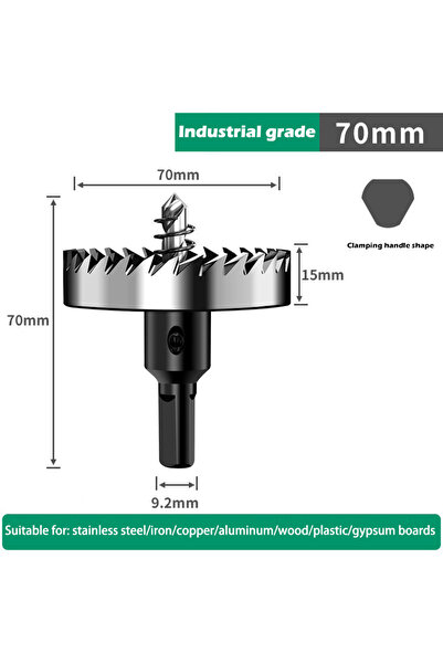 Choice5 70mm 1PCS Hole Saw Set 12-100mm Hard Metal Drill Bits Heavy Duty Hole...