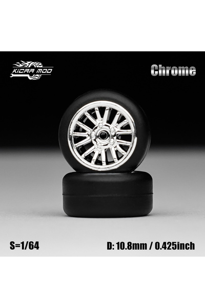 Choice7 سيارة نموذجية MMW59 بمقياس 1/64، عجلات فضية مطلية بالكهرباء مع إطارات...