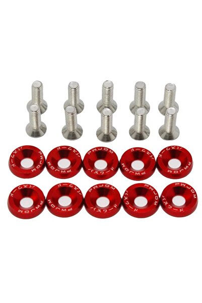 choice2 Red 10 PCS M6 Automotive Hexagonal Fasteners, Mudguard Washers, Bumpe...