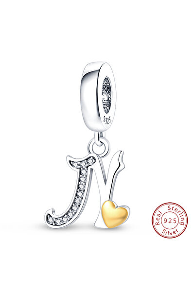 Choice16 PAC368-N Original 925 Sterling Silver Charm Beads Classic Gold Heart...