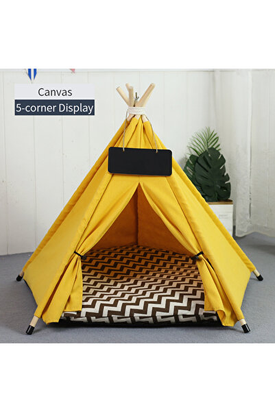 Choice8 خيمة M-5-corner tent YE BN Pet Teepee للقطط والكلاب، قابلة للنقل والإ...