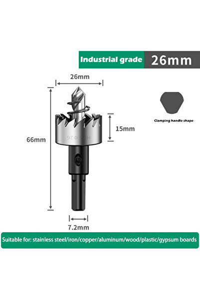 Choice20 26mm 1PCS Hole Saw Set 12-100mm Hard Metal Drill Bits Heavy Duty Hol...