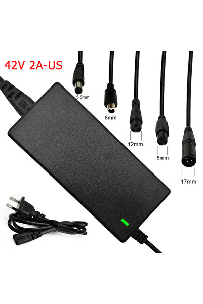 Choice5 شاحن بطاريات ليثيوم عالمي بخمسة منافذ، 42 فولت، 2 أمبير، 54.6 فولت، 4...