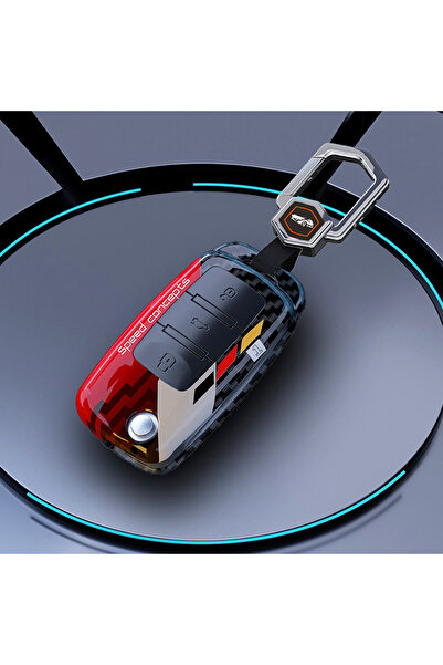 Choice1 carbon red buckle Protect Car key shell For Volkswagen polo passat b5...