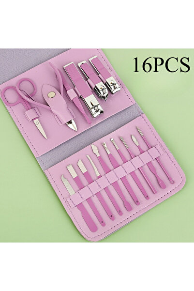 Choice5 مجموعة مقص أظافر احترافية مكونة من 16 قطعة باللون البنفسجي، تتضمن مقص...