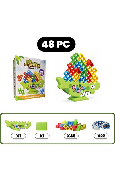 choice2 لعبة تكديس قطع الديناصورات H-48PC، لعبة جماعية، لعبة تكديس قطع تيتريس...