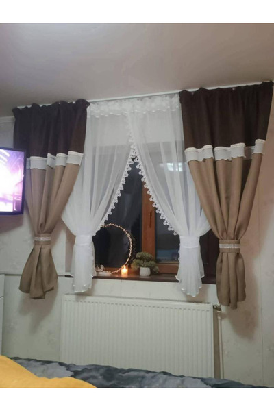 OEM Unique set of curtains + decorative drapes for living room bedroom, WIDTH...