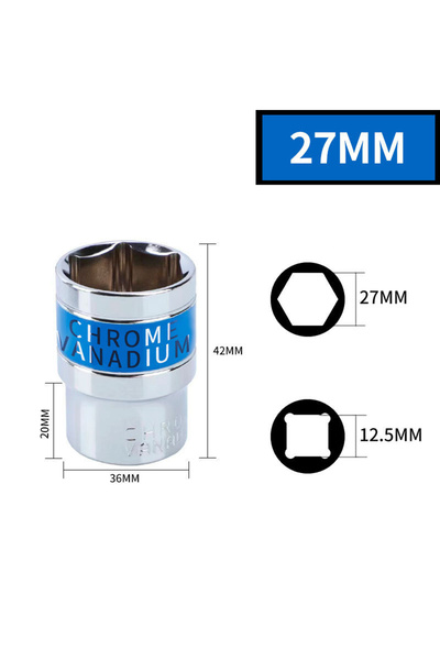 Choice16 مفتاح ربط قصير سداسي متري 27 مم، 8-32 مم، 1/2 بوصة، من نوع Sket CR-V...
