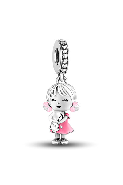 Choice17 TCE0578P1 925 Sterling Silver Cute Girl Love Heart Shaped Boy Charms...