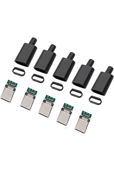 Choice3 Black 5 sets 5/10 sets USB 3.1 Type C Connector Male Plug DIY Solder ...