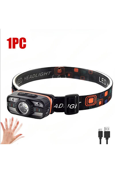 Choice3 مصباح أمامي LED قابل لإعادة الشحن عبر USB A-1PC محمول مزود ببطارية مد...