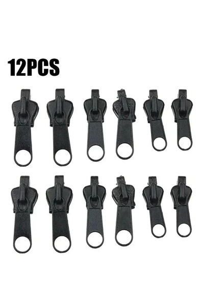 Choice1 12pcs Black 24/12/6PCs new instant zipper universal instant fix zippe...