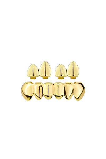 Choice أطقم أسنان لامعة ذهبية اللون، يمكنك صنعها بنفسك، أغطية أسنان علوية وسف...