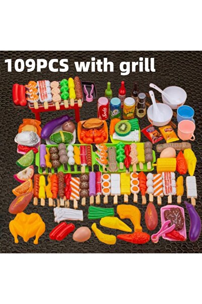 Choice4 109pcs with grill Baby Dress Up Kitchen Toys BBQ Set Kids Simulated B...