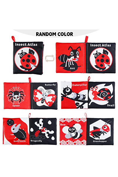 Choice1 كتاب قماشي صغير قابل للطي على شكل حشرة، لعبة تعليمية مبكرة، لعبة كتاب...