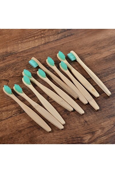 Choice6 ١٠ فرش أسنان للأطفال، لون أخضر فاتح، ١٠ قطع، شعيرات ناعمة، فرشاة أسنا...