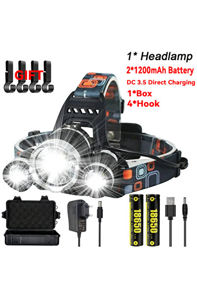 Choice5 مصباح رأس قابل لإعادة الشحن عبر منفذ USB من هايناست سي سي (2*18650) -...