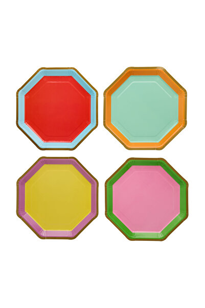 Hootyballoo Premium Brights Paper Plates 8Ct