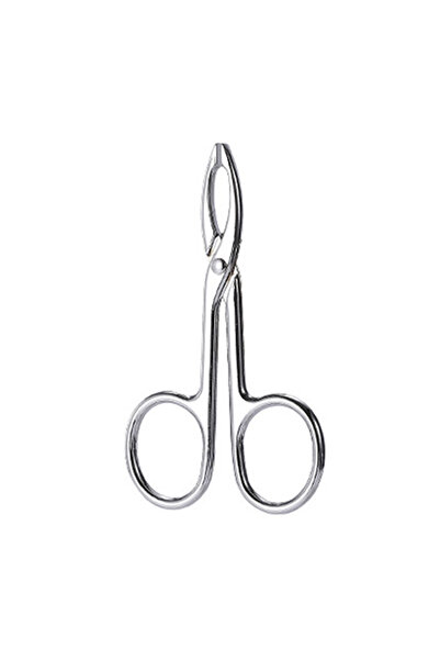 Choice Silvery B Type Scissor Shaped Eyebrow Tweezers Flat Headed Tweezers Ob...