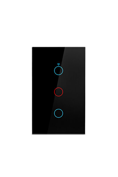 Choice7 مفتاح إضاءة ذكي لاسلكي من نوع Tuya WiFi بثلاثة أزرار، أسود اللون، يدع...