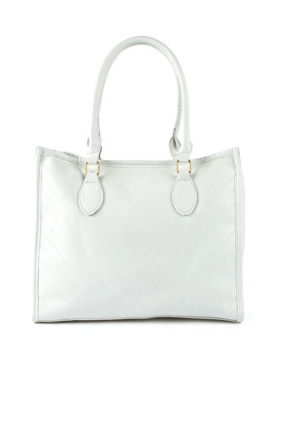 london Rag Women White Chevron Pattern Tote Bag