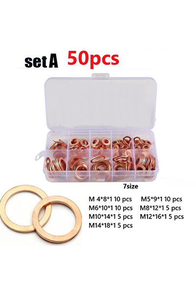 Choice5 مجموعة حشيات غسالات مسطحة مع علبة، 50/100/120/150/280 قطعة، مع مانع ت...