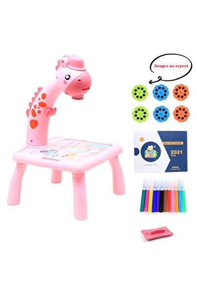 choice2 Pink GRF 6 slides Mini Led Projector Art Drawing Table Light Toy for ...