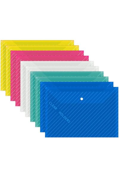 Choice3 مجموعة متنوعة - 10 قطع من المجلدات البلاستيكية، وأظرف بلاستيكية بحجم ...