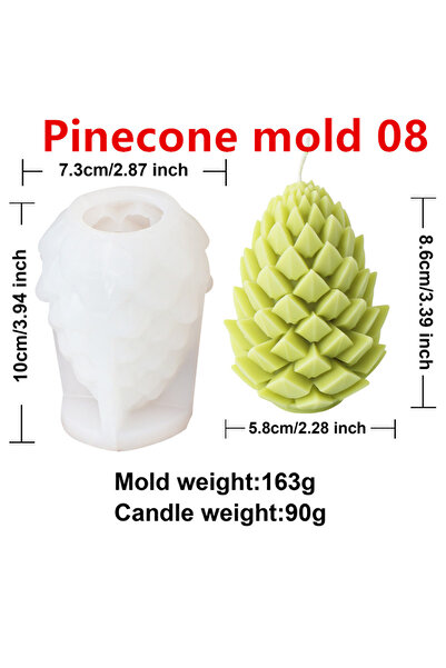 Choice6 قالب مخروط الصنوبر 08 قوالب شموع سيليكون لعيد الميلاد، أشكال مخروط ال...