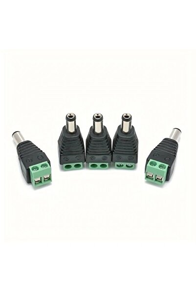 Choice1 5 قطع من موصلات الطاقة الذكرية 12 فولت، قابس 2.1 مم × 5.5 مم، محول طر...
