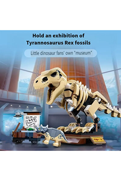 Choice9 مجموعة بناء ديناصورات متوافقة مكونة من 210 قطعة وشخصيتين، تتضمن مكعبا...