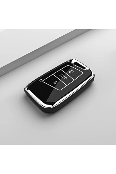 Choice5 غطاء حماية أسود من مادة TPU لمفتاح السيارة، متوافق مع سيارات فولكس فا...