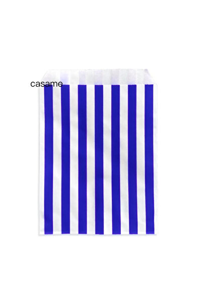 Choice5 25 كيس هدايا للحفلات مخطط عموديًا باللون الأزرق الداكن، مقاس 13×18 سم...