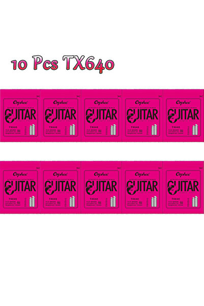 Choice10 مجموعة من 10 أوتار جيتار صوتي من سلسلة TX640 (10/50) من أورفي، ذات ق...