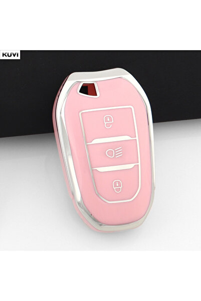 Choice8 B Style Pink NEW TPU Car Smart Key Case Cover Shell Fob For Peugeot 2...