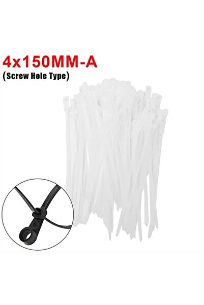 choice2 100 قطعة من أربطة الكابلات المصنوعة من النايلون الأبيض (مع ثقب) متعدد...