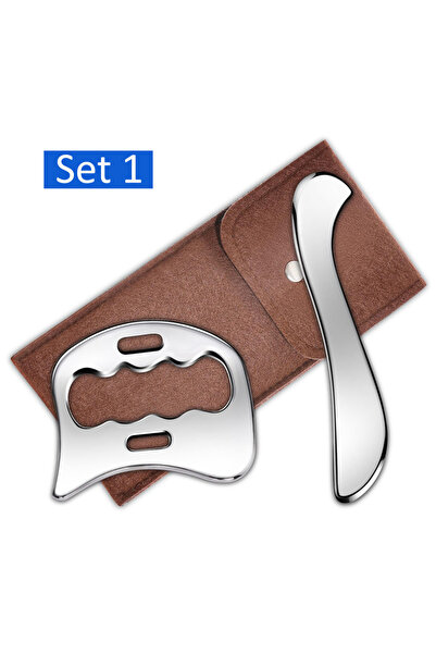 Choice4 مجموعة من 1-2 قطعة مع حقيبة، أداة كشط العضلات غوا شا من الفولاذ المقا...