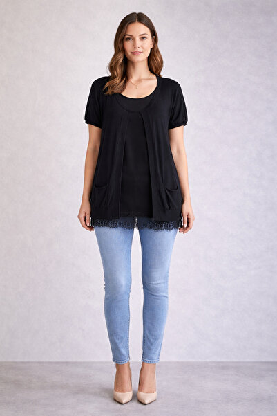 Desen Triko Twomail Athlete Blouse Double Set