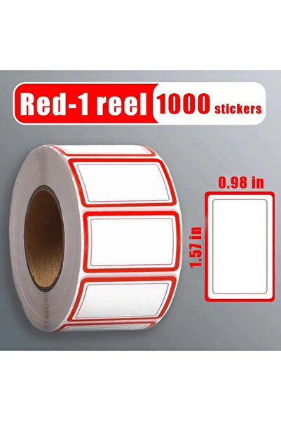 Choice3 1000 red double Colorful Plain Name Tag Labels 1000 Stickers Name Tag...