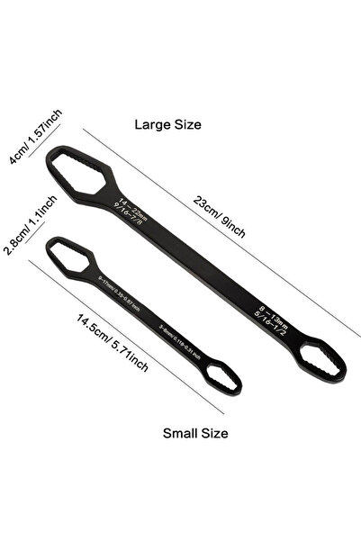 Choice3 NA Black-Large Small 1/2pcs Double End Multifunctional Universal Wren...