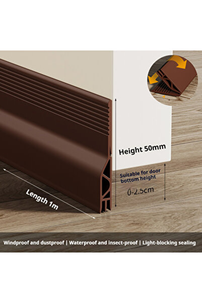 Choice15 1M Upgrade C Brown 28/50mm Height Door Seal Strip Flexible Soft TPE ...