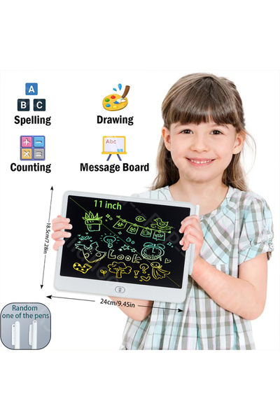 choice2 لوح كتابة LCD أبيض مقاس 11 بوصة (16/13/11 بوصة) للأطفال، جهاز لوحي لل...
