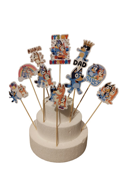 Handmade SET CAKE TOPPER Tematica BLUEY