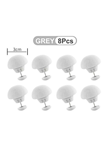 Choice1 رمادي - 8 قطع، مشبك غطاء لحاف بزر واحد، مشبك مضاد للانزلاق ، 4-8 قطع