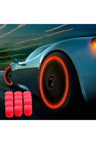 Choice3 4 قطع غطاء صمام إطار مضيء أحمر بخمسة ألوان، محور عجلة السيارة، مقاوم ...